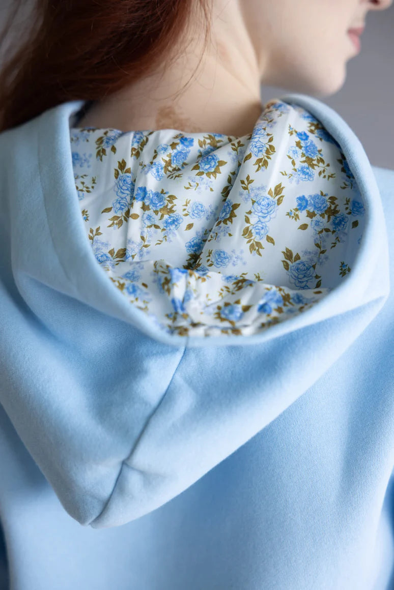 Simply Southern Hooded Light Blue w/Bouquet Sweatshirt