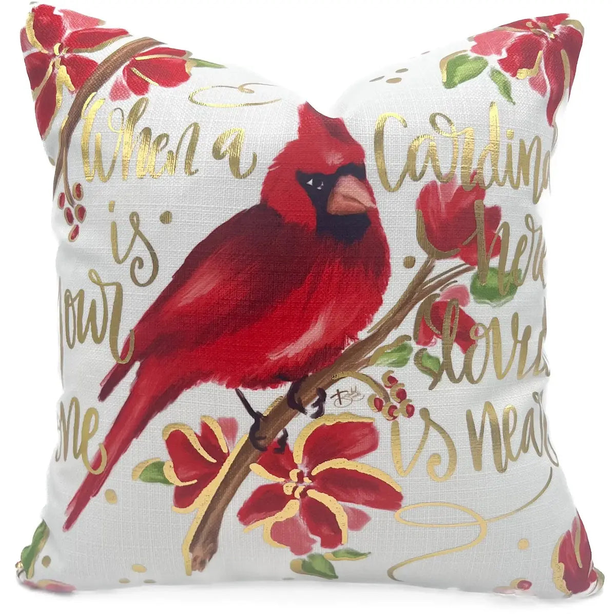 Golden Cardinal Pillow