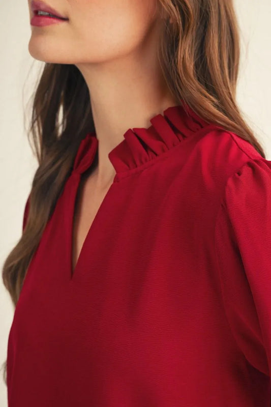 Burgundy 3/4 Sleeve Top