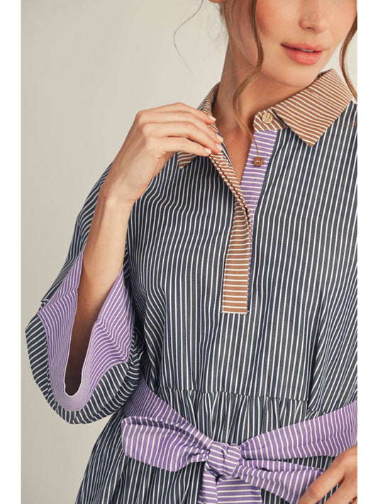 Kendra Multicolored Stripe Midi Dress