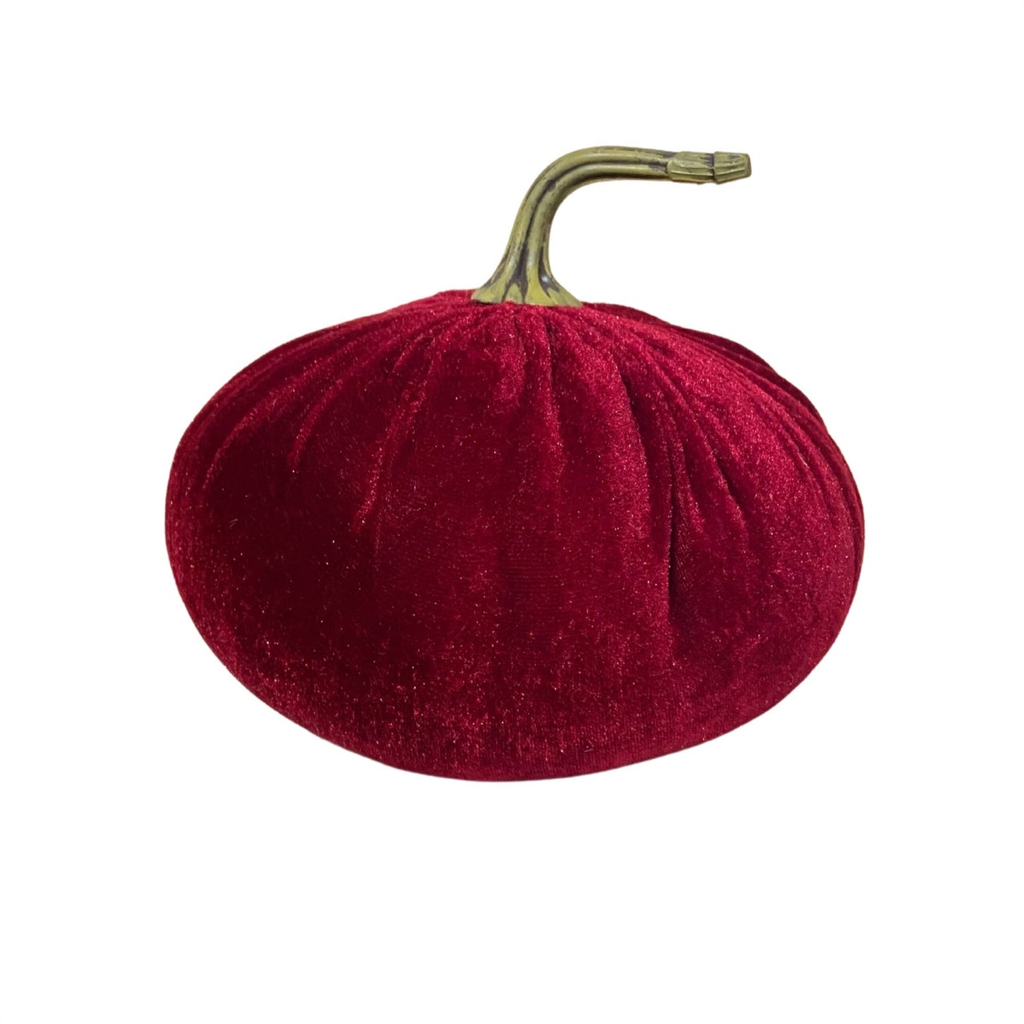 8''X8''X6'' Fabulous Fall Velvet Pumpkin (Deep Red)