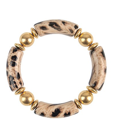 Beige Stretch Bangle Bracelet