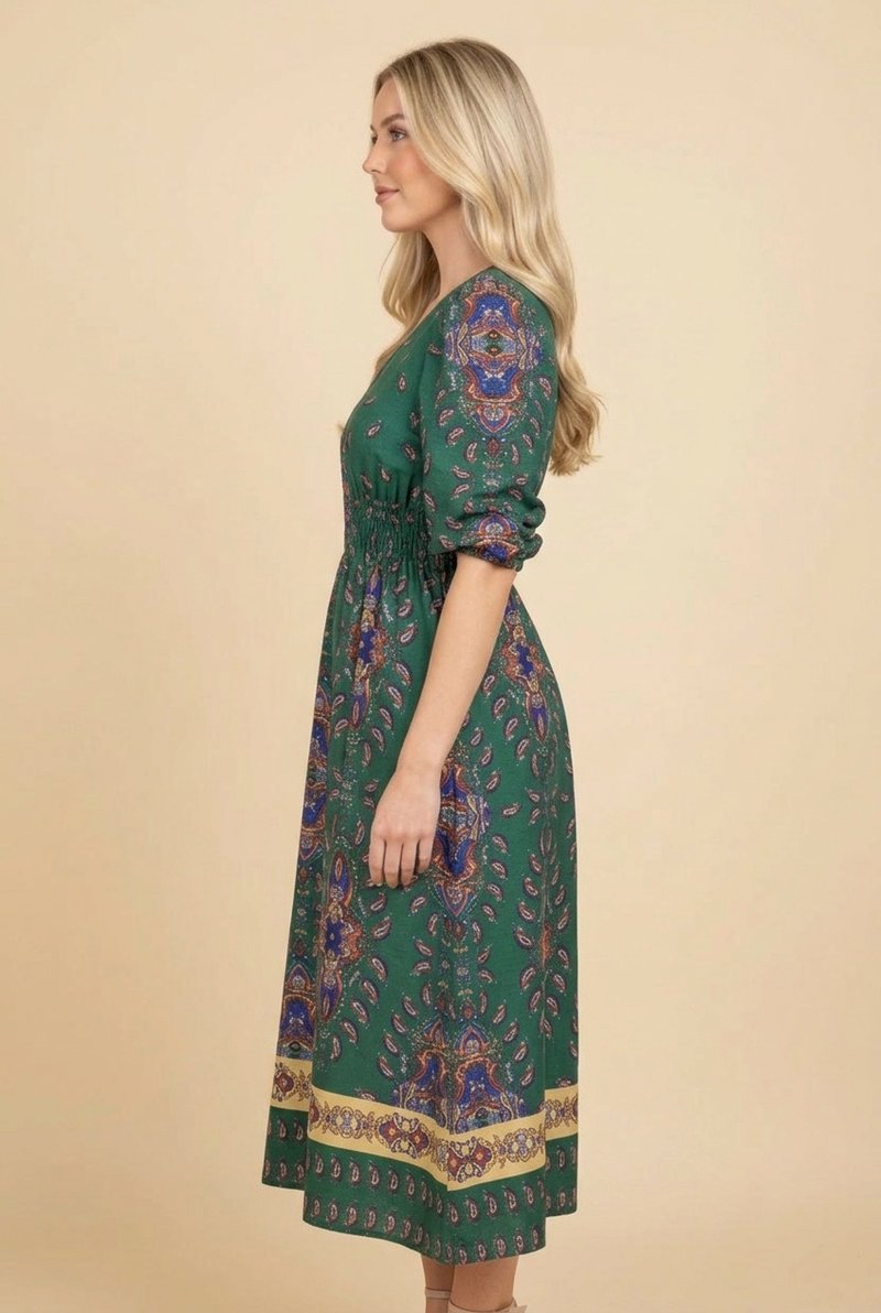 Paisley Print Midi Dress