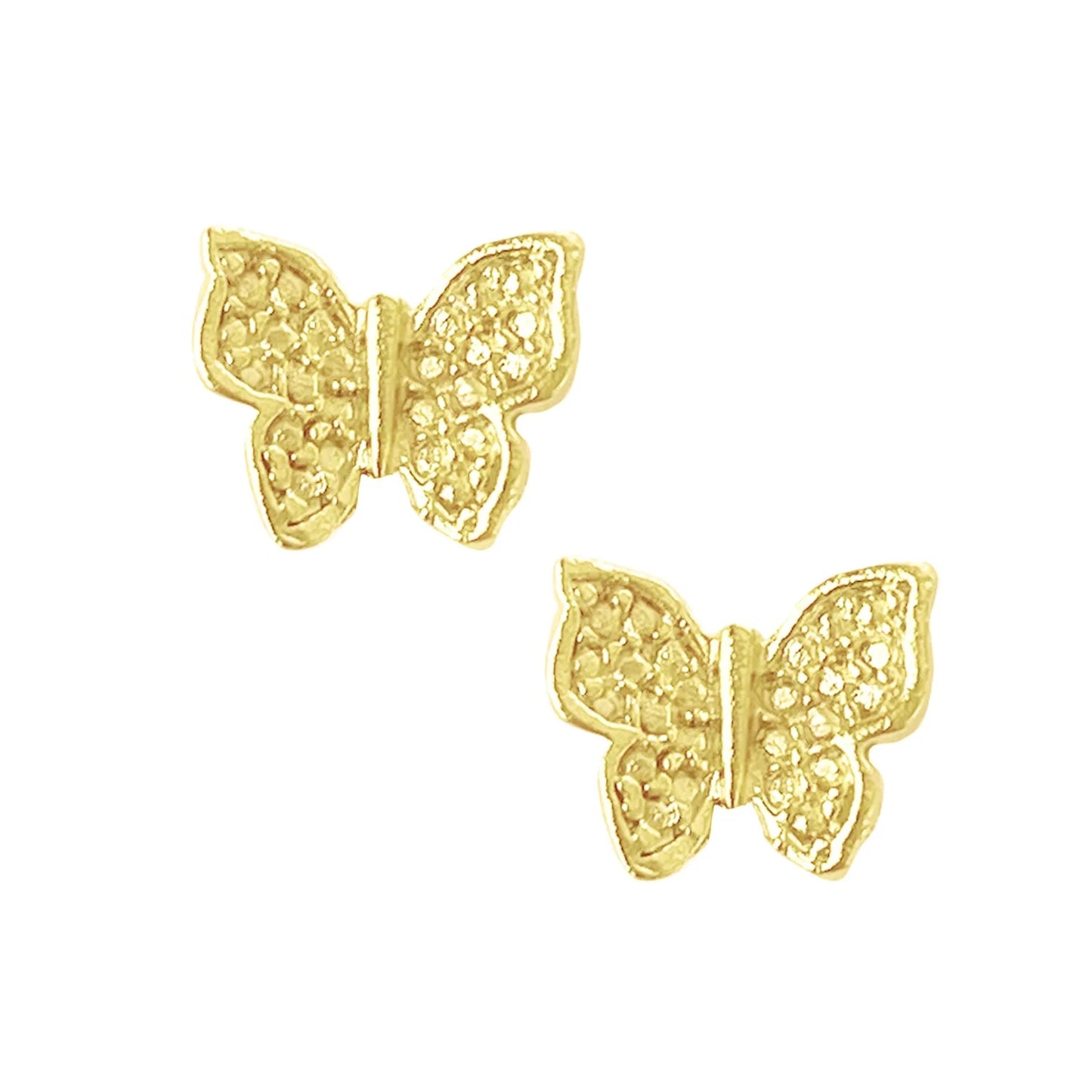 Susan Shaw Handmade Mini Gold Butterfly Stud Earrings 1022BU
