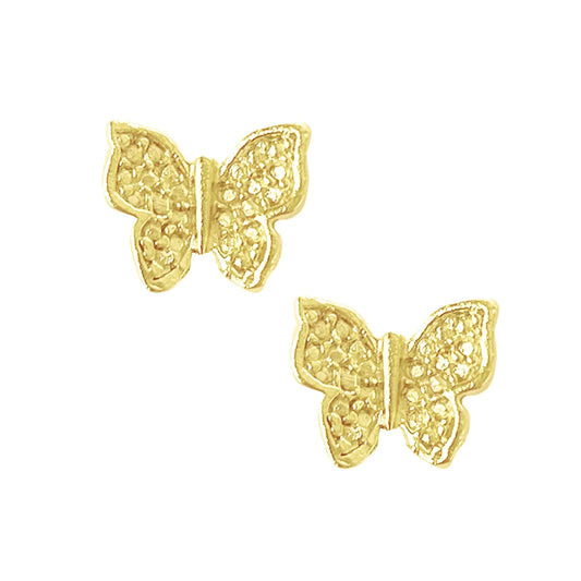 Susan Shaw Handmade Mini Gold Butterfly Stud Earrings 1022BU