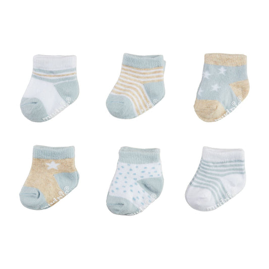 Infant Socks  Blue and Tan