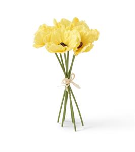 11 Inch Yellow Real Touch Mini Poppy Bundle (6 Stems)