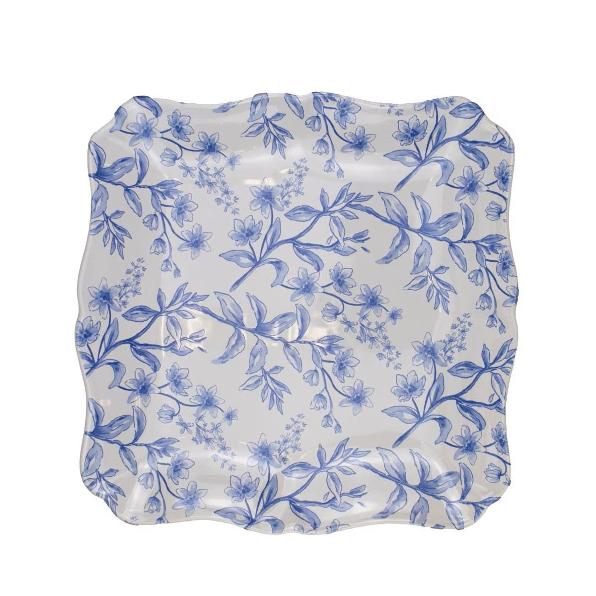Aldridge Garden Square Platter White and Blue