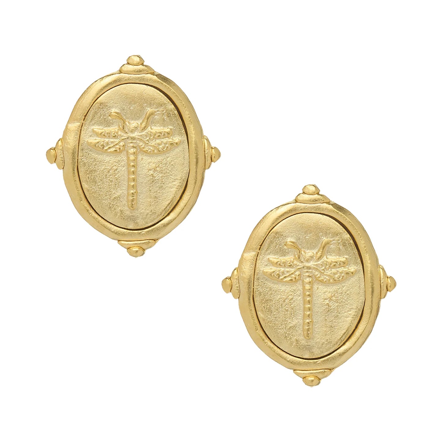 Susan Shaw Handcast Gold Dragonfly Post Earrings 1423DG