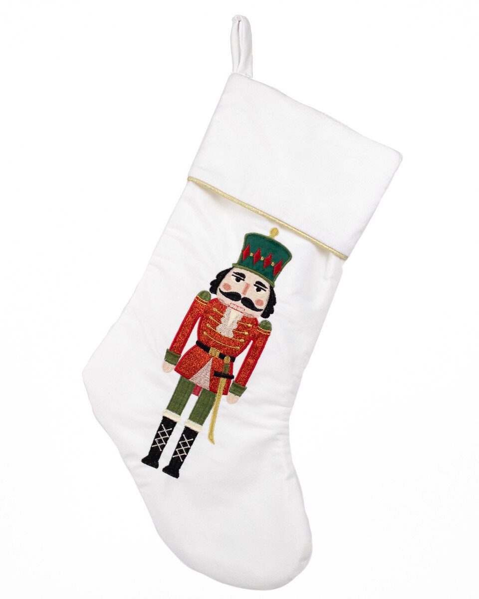 Embroidered Nutcracker Stocking