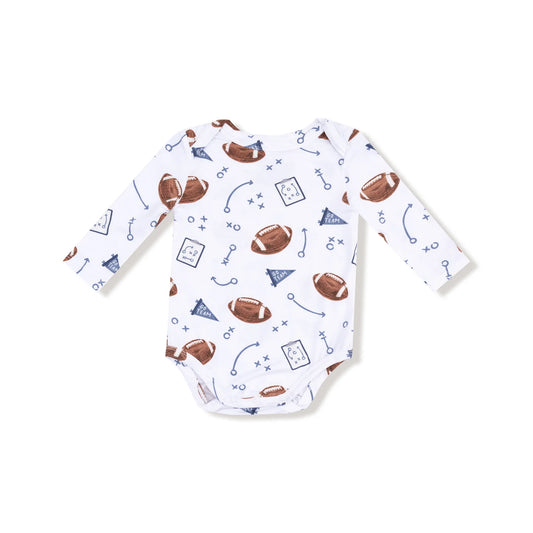Touchdown Time - Navy Lap Shoulder Bodysuit