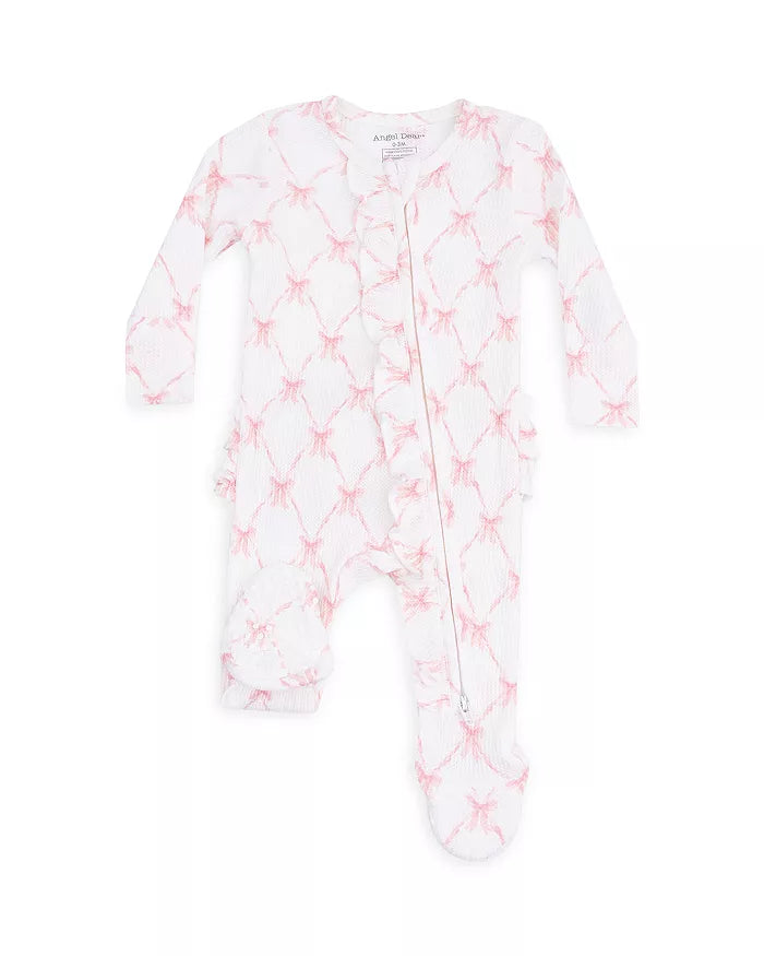 Ribbon Bow Trelils 2 way Ruffle Zipper Newborn