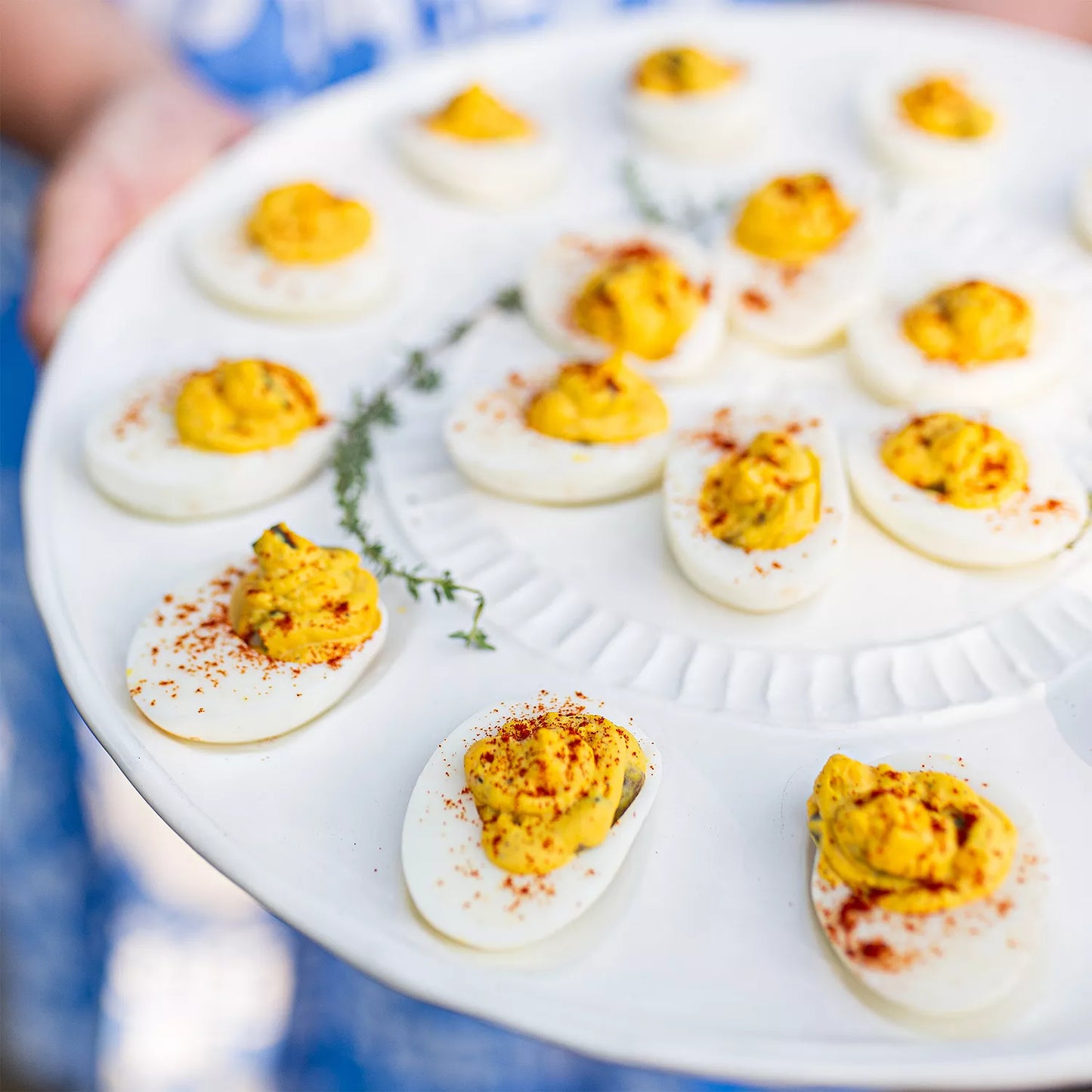 Pietra Serena Deviled Egg Platter