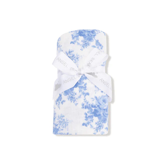 Dream Cottage Floral Blue Swaddle Blanket