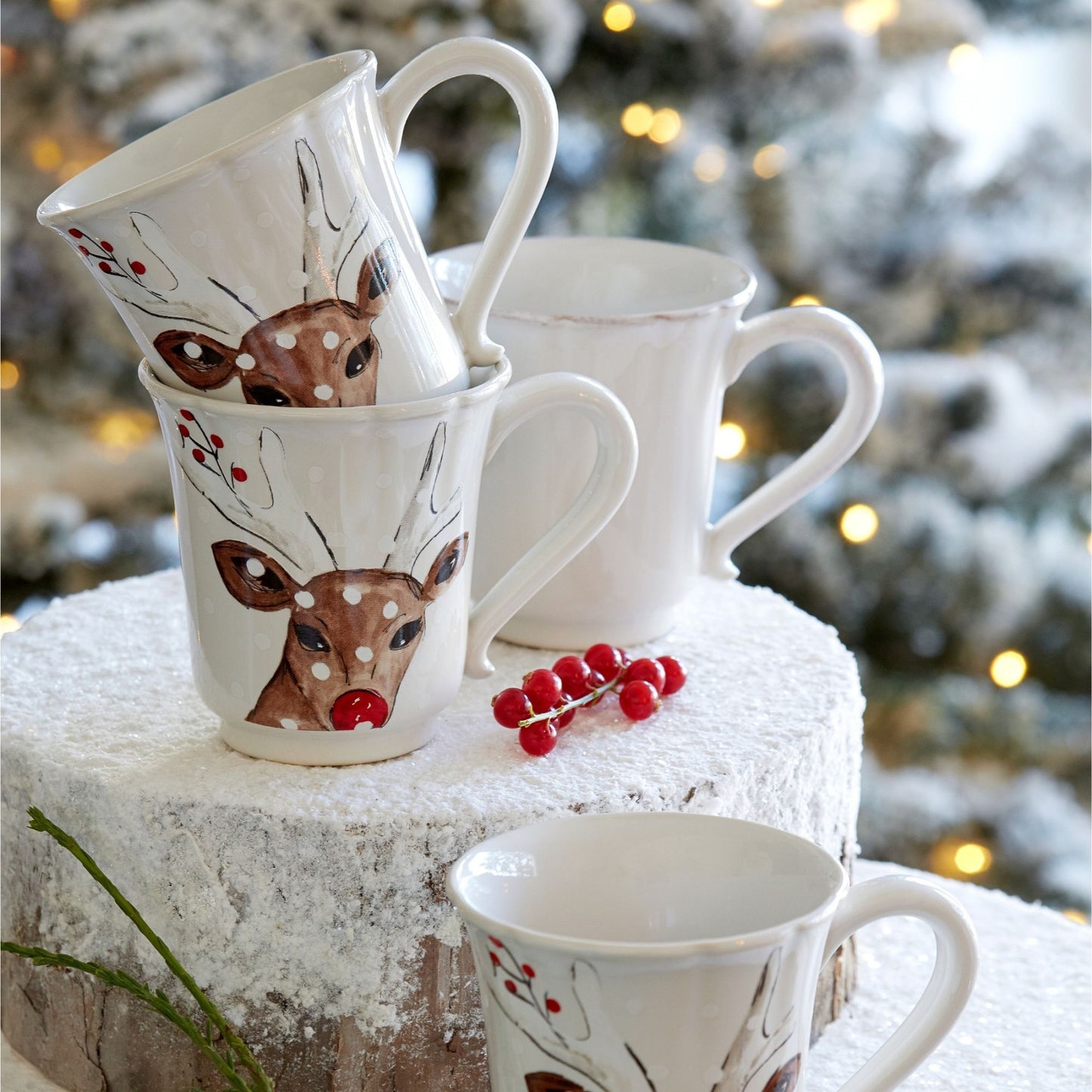 Casafina Deer Friends White Mug