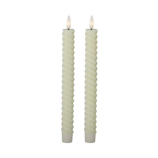Set of2 Spiral Taper Candles