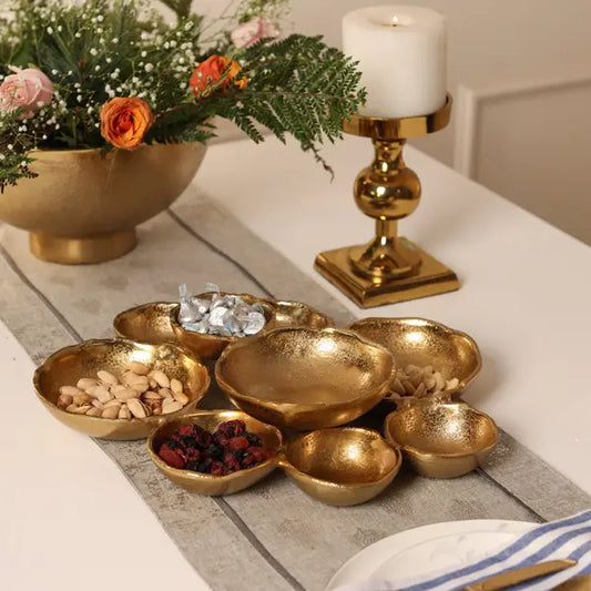 Gold Textured Cluster Platter