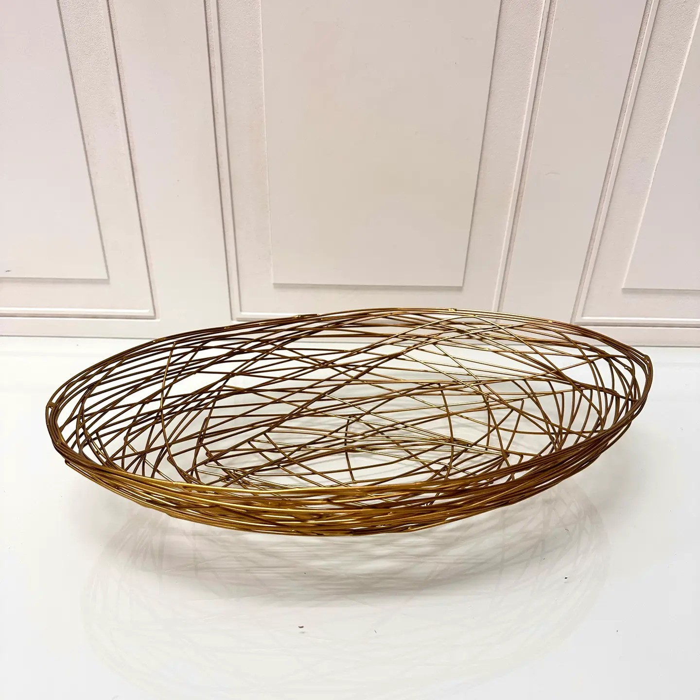 Gold Metal Basket Oval Wired