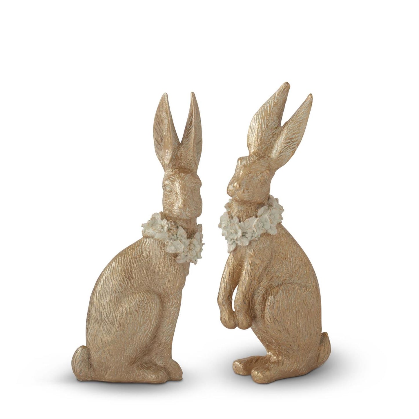 13.5 inch Gold Resin Easter Bunny