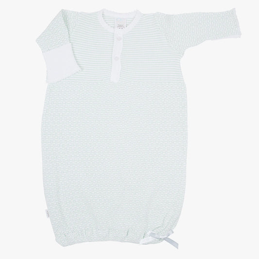 Paty Knit Placket Gown 3 months (Mint)