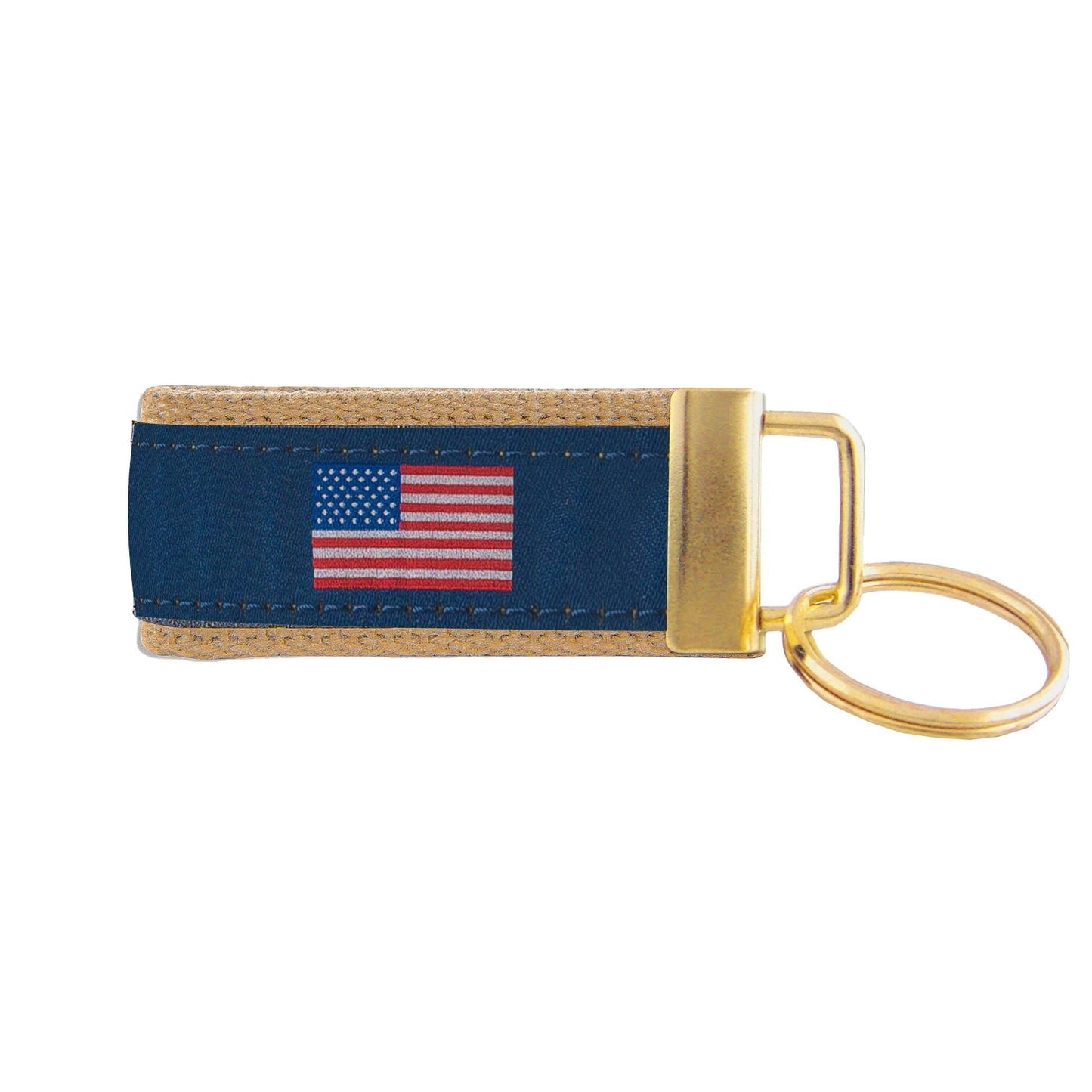 American Flag Woven Canvas Keychain