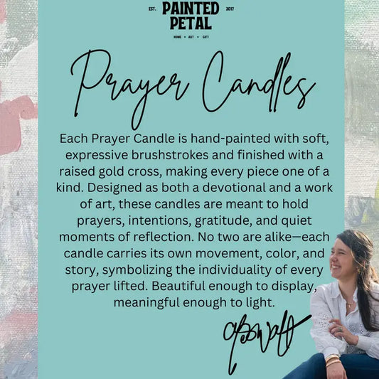 Multi-Colored Hand Painted Prayer Candle