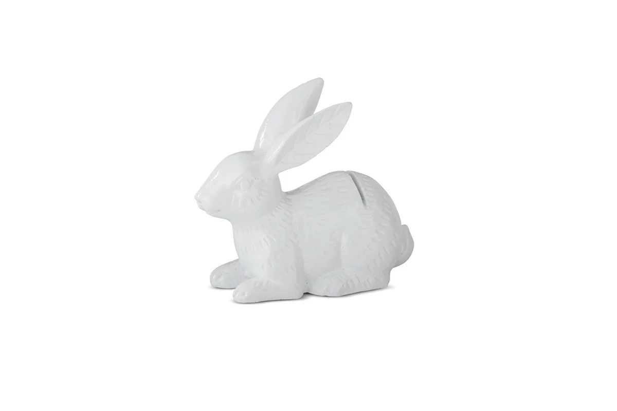 White Resin Easter Bunny Place Card Holder