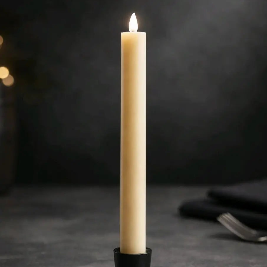 Cream 10" Taper Candle ser/2