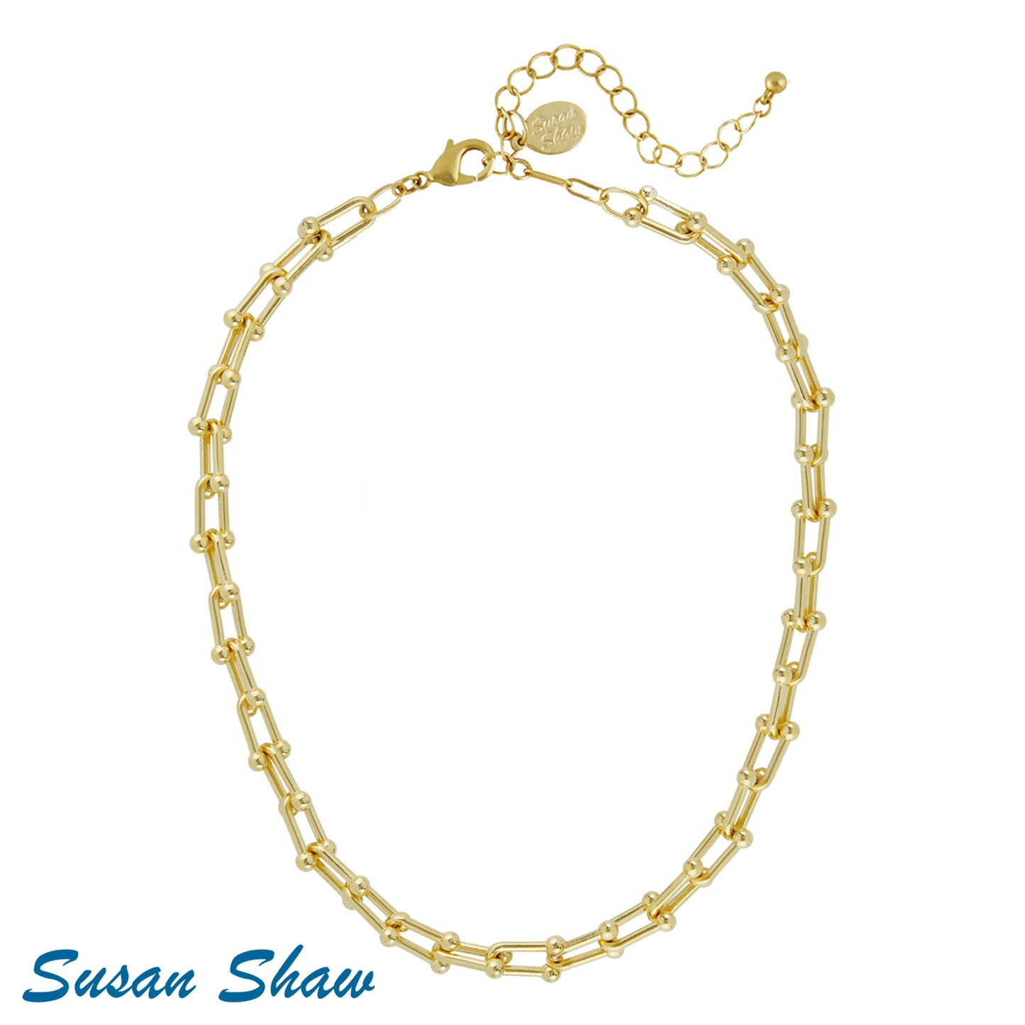 Susan Shaw Jackie Gold Link Necklace 3007G