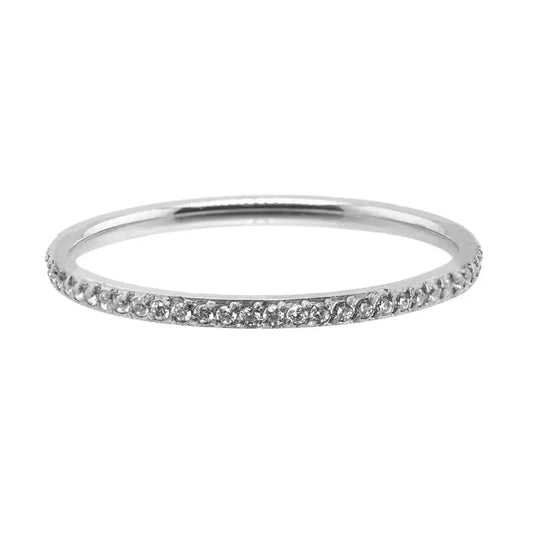 Waterproof Gold Dainty Tennis Ring Band