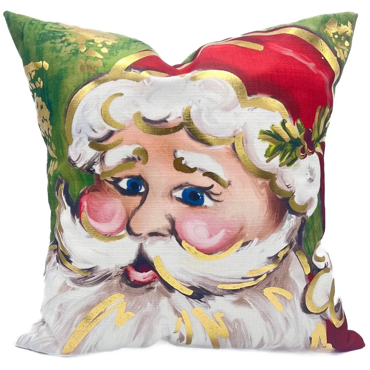 Classic Golden Santa Pillow
