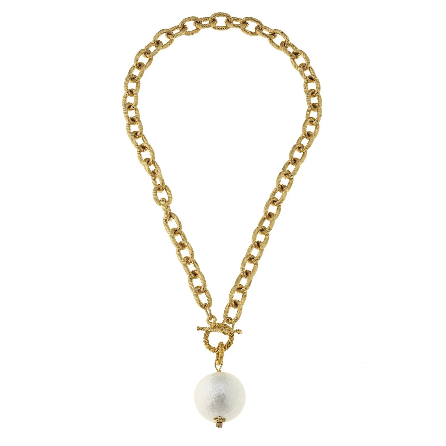Susan Shaw Gold Chain Necklace with Cotton Pearl 3828W