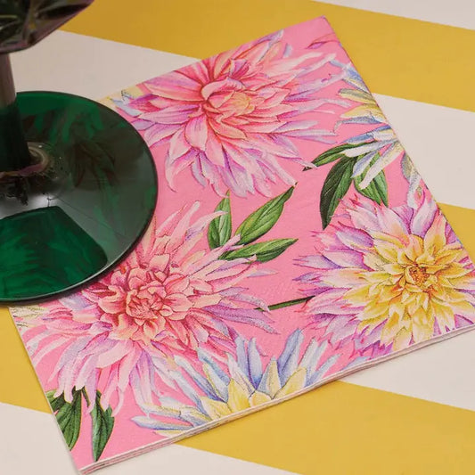 Dahlia Garden Cocktail Napkins