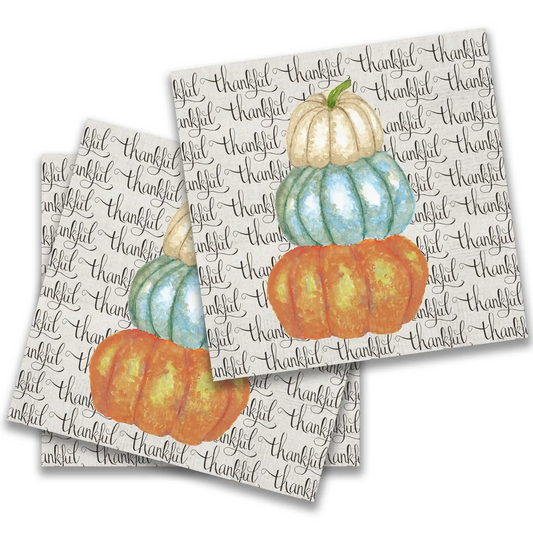 Thankful Pumpkins Cocktail Napkin
