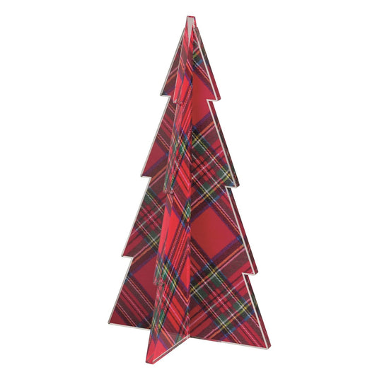 Tartan Acrylic Tree - Red