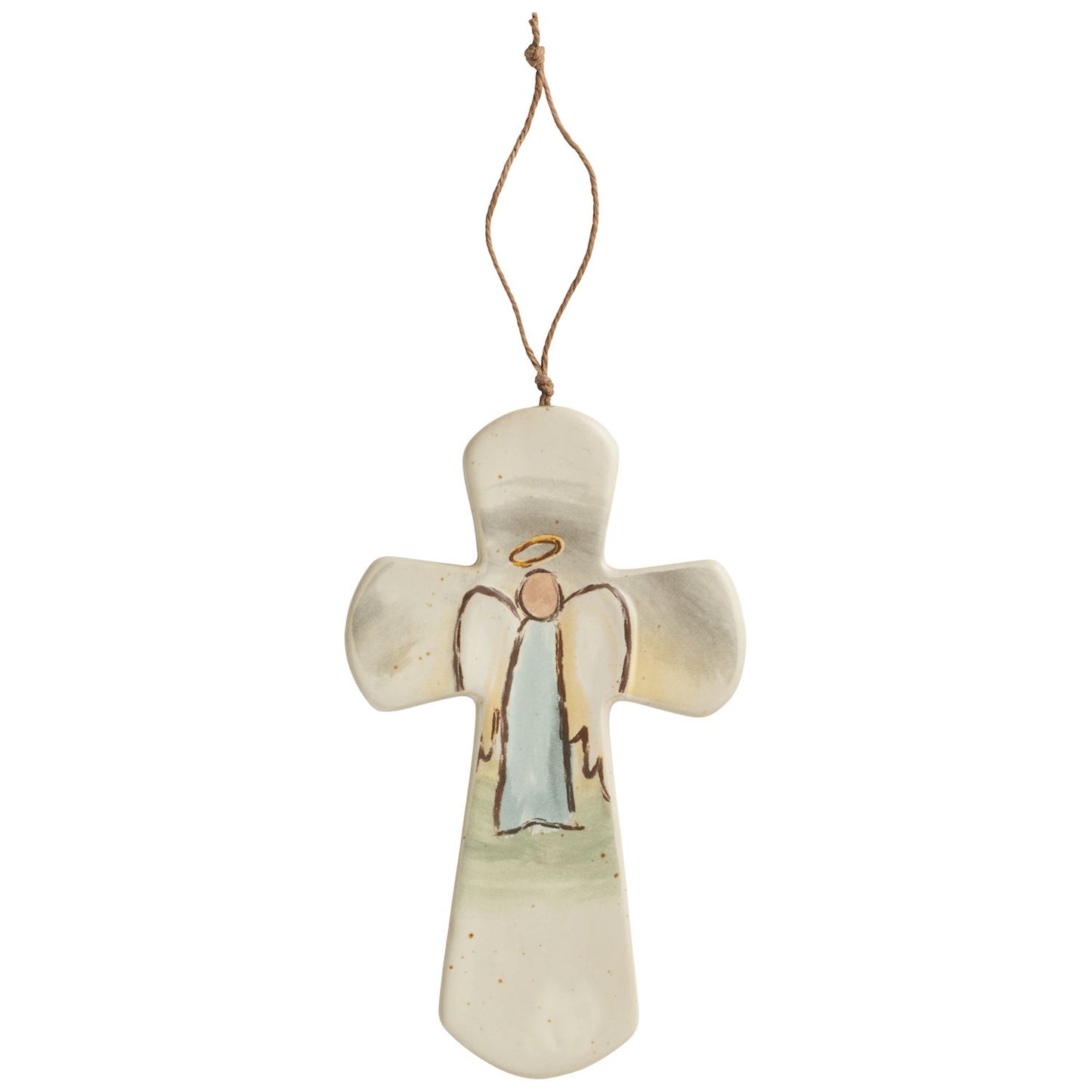 Ceramic Manger Nativity Cross