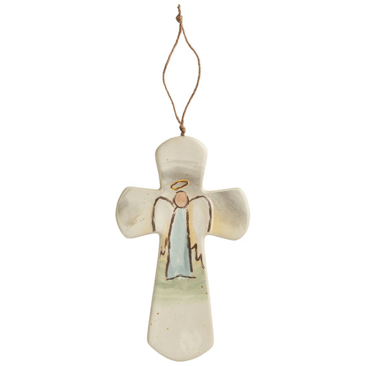Ceramic Manger Nativity Cross