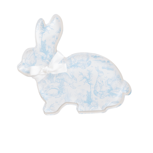 Horizontal Toile Acrylic Bunny Sitter