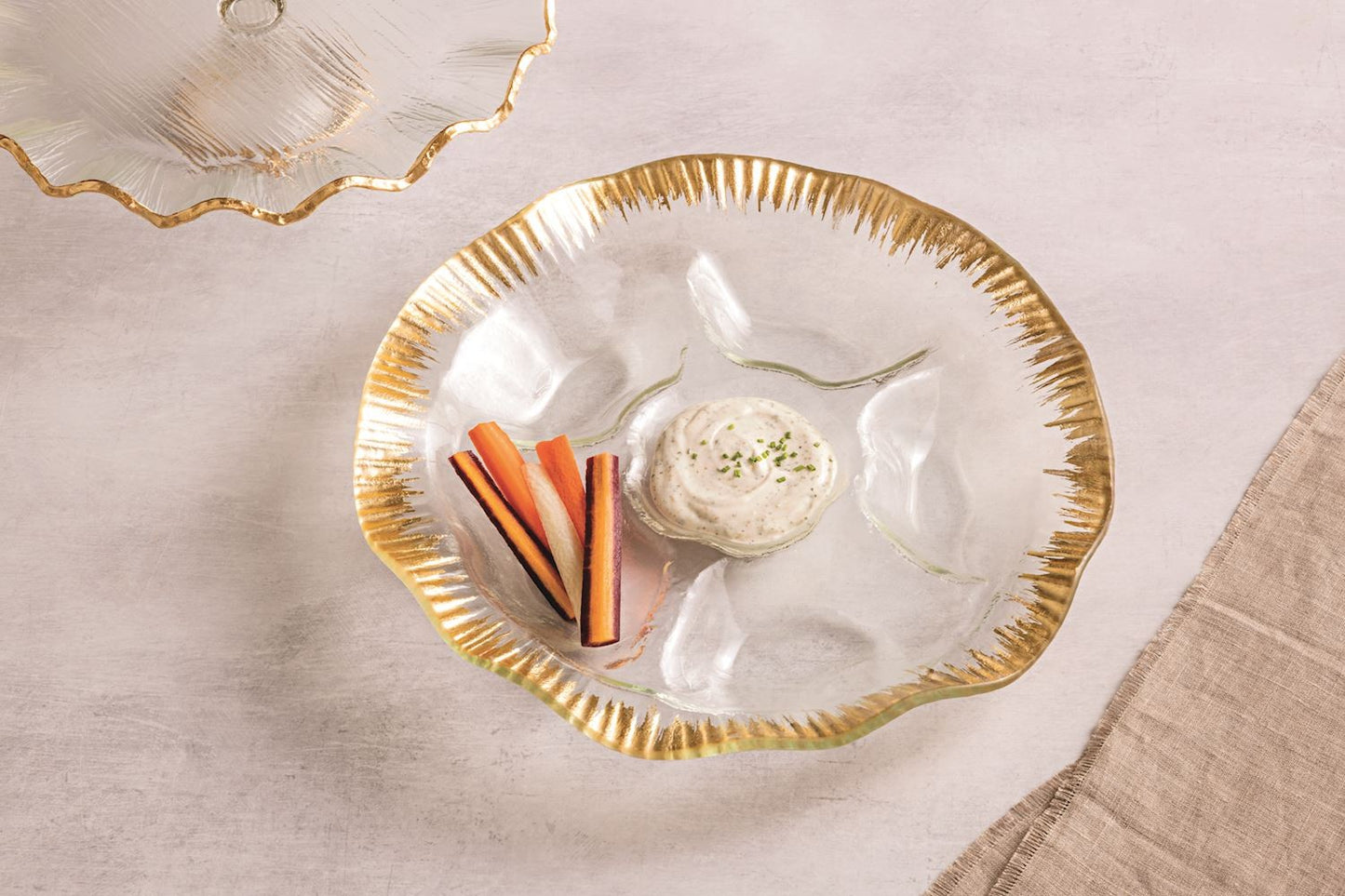 Gold/Glass Divided Platter