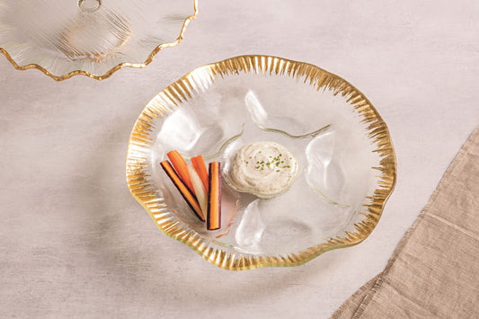 Gold/Glass Divided Platter