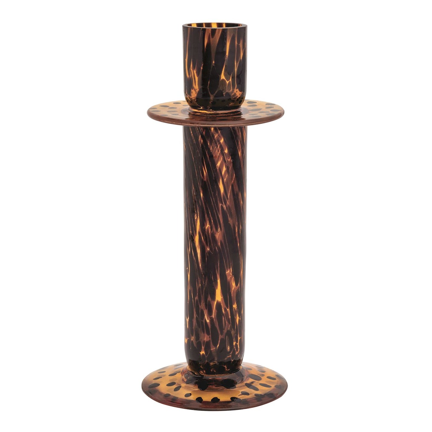 Medium Tortoise Glass Candlestick