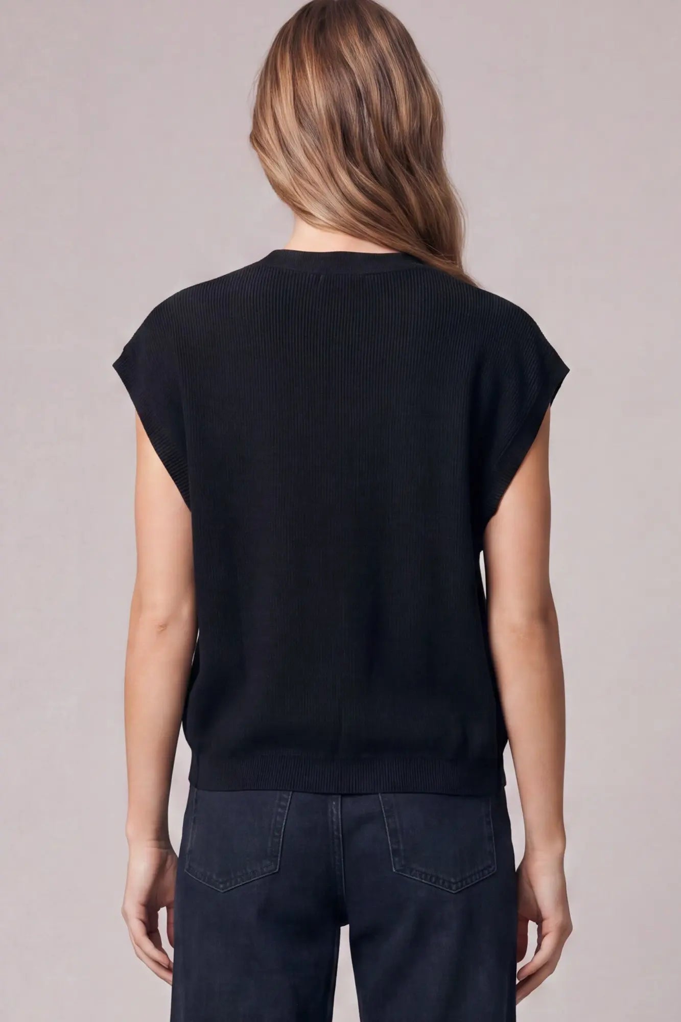 Black Drop Shoulder Sweater