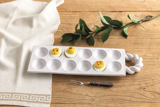 Twisted Handle Deviled Egg Set