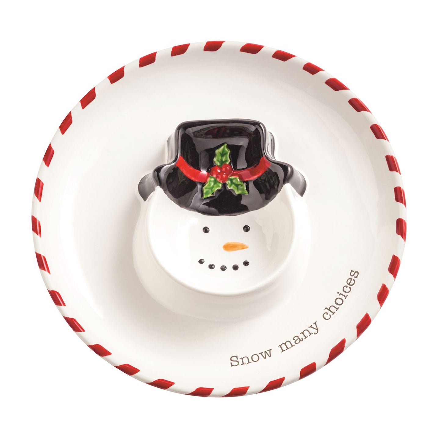 Snowman Sectioned Christmas Dish