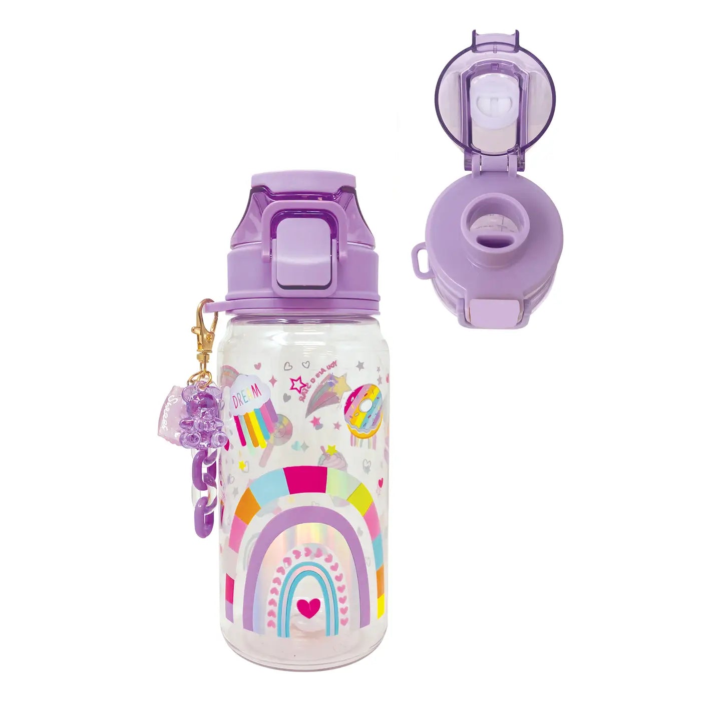 Two in One Spout Water Bottle Rainbow