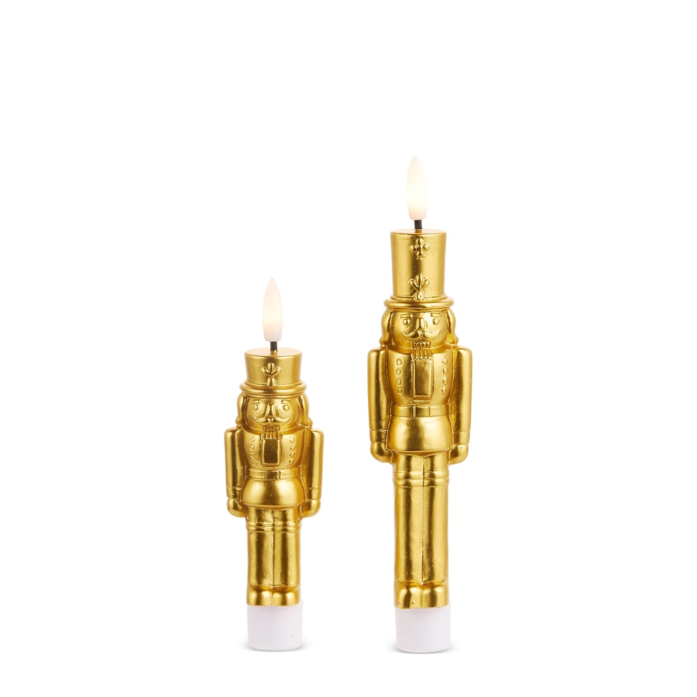 7.5" and 6" Gold Taper Nutcrackers Set