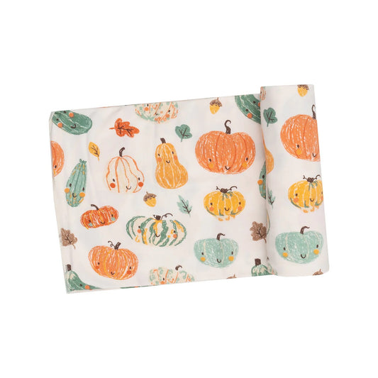 Angel Dear - Swaddle Blanket -  Crayon Pumpkins