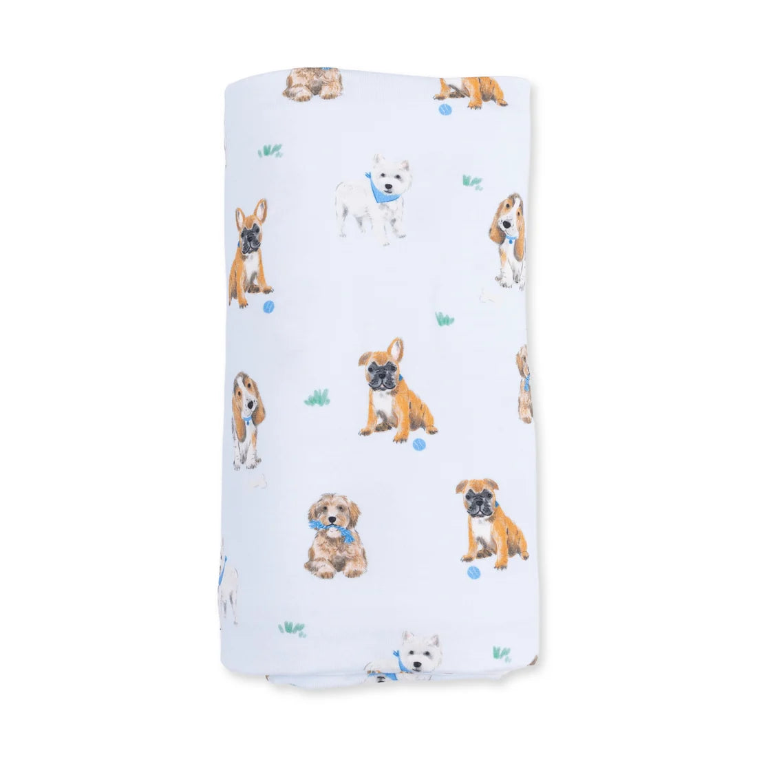 Bestie Dogs Blue Swaddle Blanket