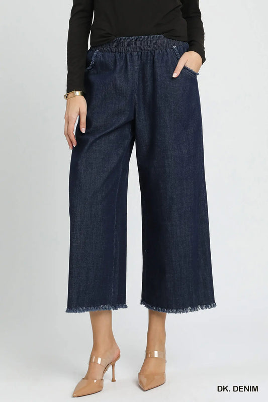 Dark Denim Wide Leg Pants