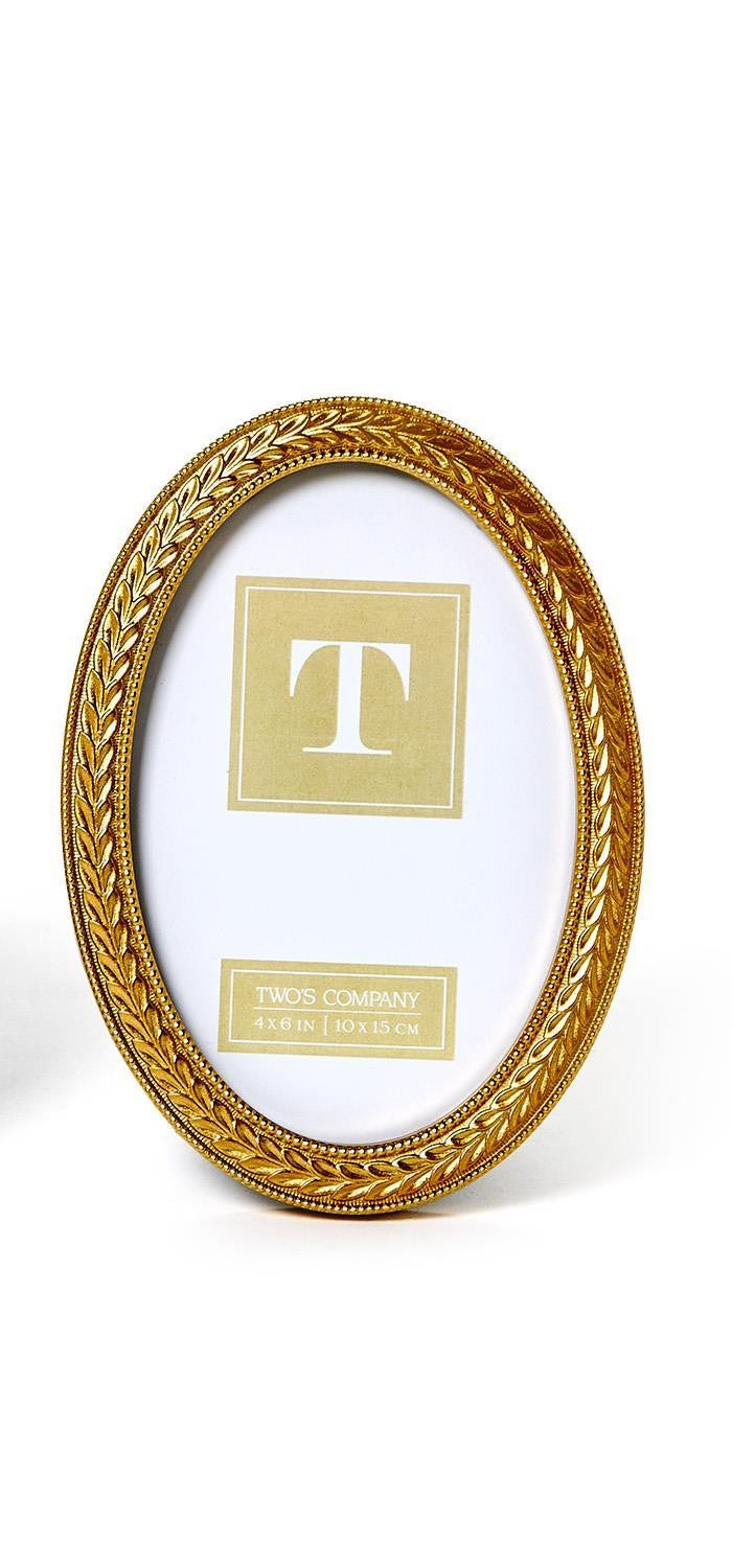Laurel Wreath Gold Oval Photo Frame 4x6